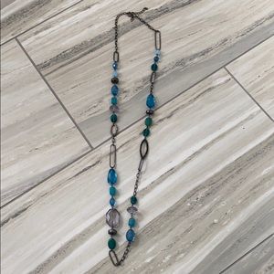Lia Sophia Teal/Dark Grey Long Necklace